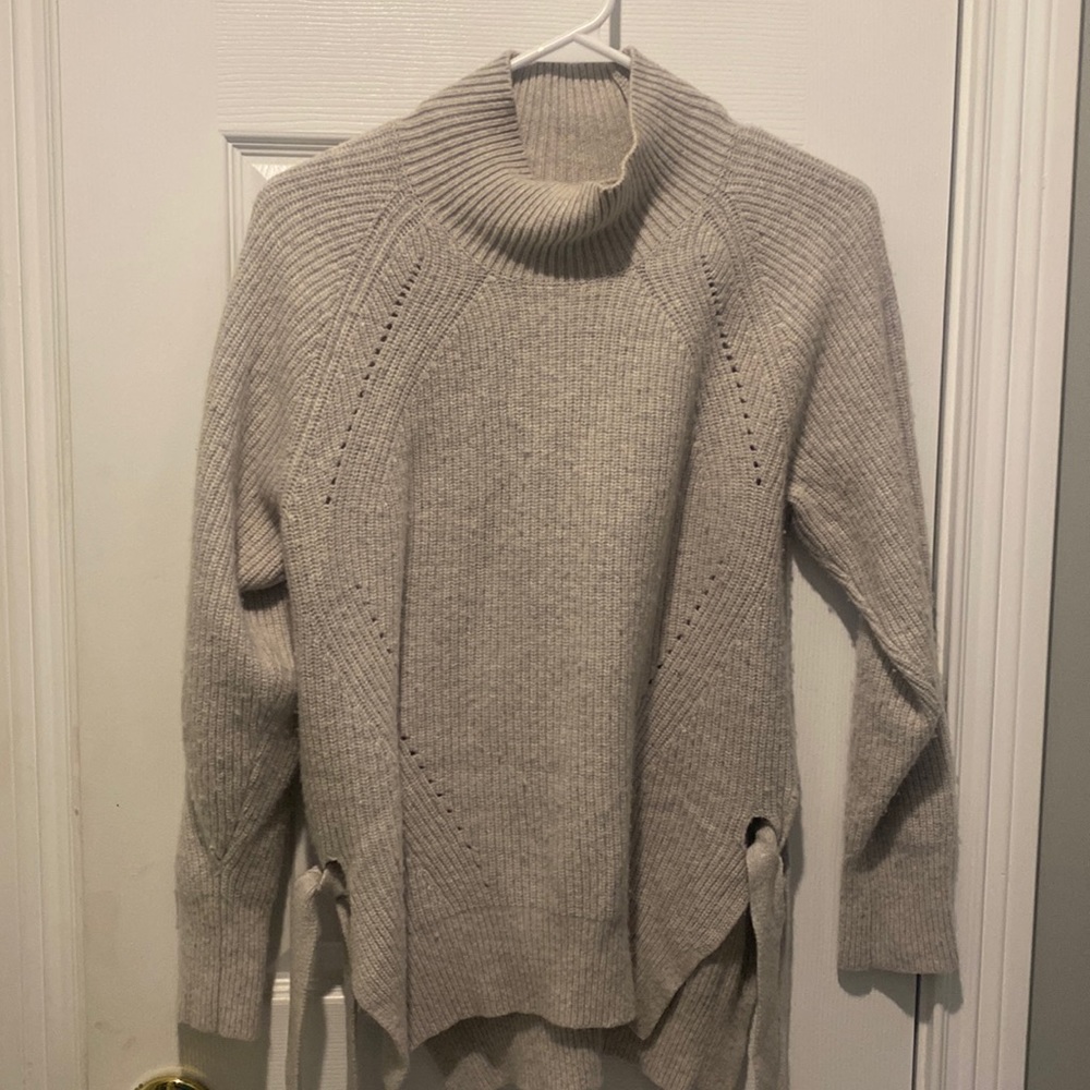 Grey womens swrater with ties